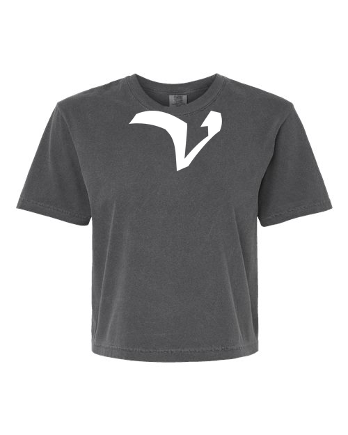 Alphabet V T-Shirt 9 inch calligraphy White ink, Pepper
