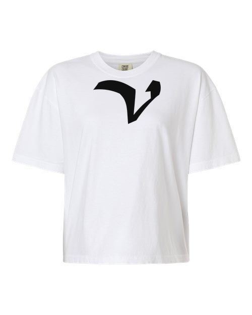 Alphabet V T-Shirt 9 inch calligraphy Black ink, White