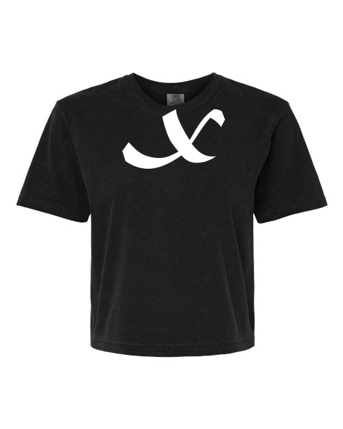 Alphabet X T-Shirt 9 inch calligraphy White ink, Black