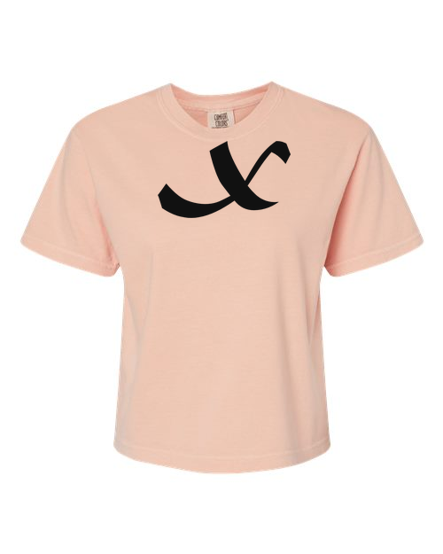 Alphabet X T-Shirt 9 inch calligraphy Black ink, Peachy