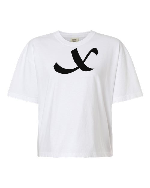 Alphabet X T-Shirt 9 inch calligraphy Black ink, White