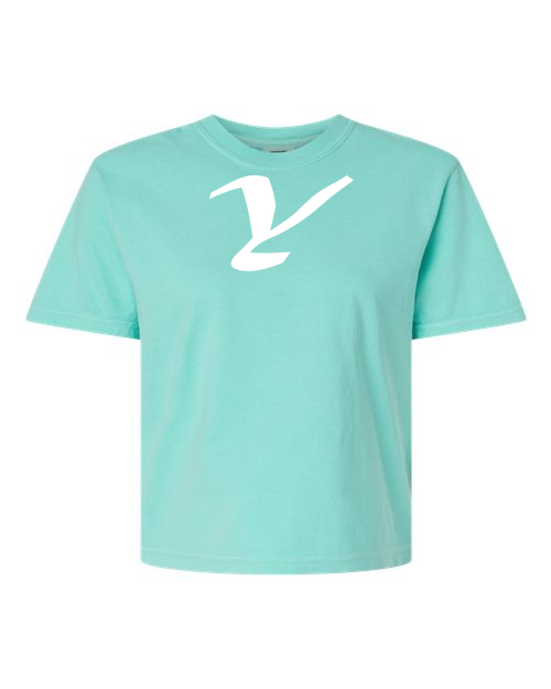 Alphabet Y T-Shirt 9 inch calligraphy White ink, Chalky Mint