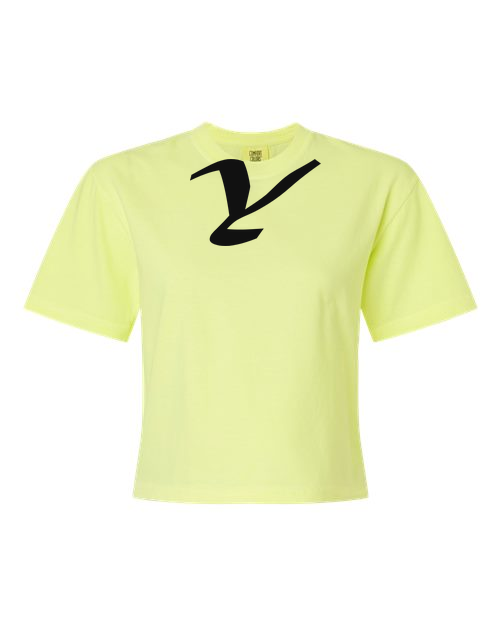 Alphabet Y T-Shirt 9 inch calligraphy Black ink, Neon Lemon