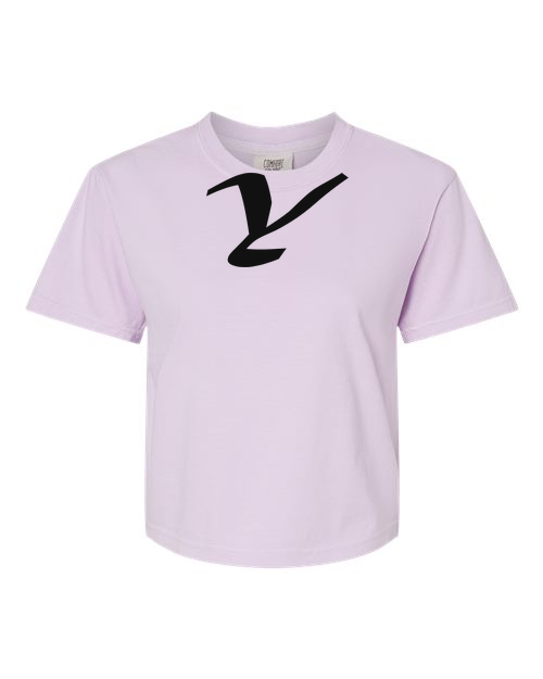 Alphabet Y T-Shirt 9 inch calligraphy Black ink, Orchid