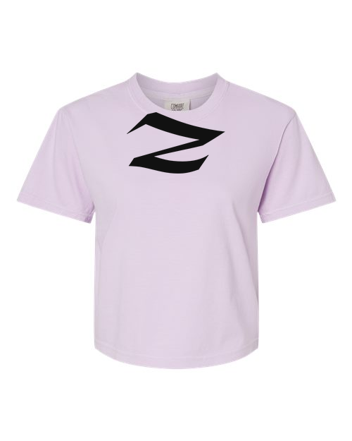 Alphabet Z T-Shirt 9 inch calligraphy Black ink, Orchid