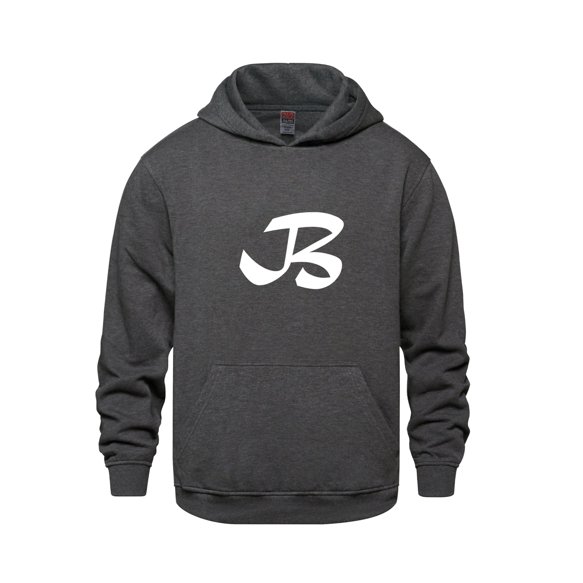 Alphabet B Hoodie 9 inch calligraphy White ink, Charcoal