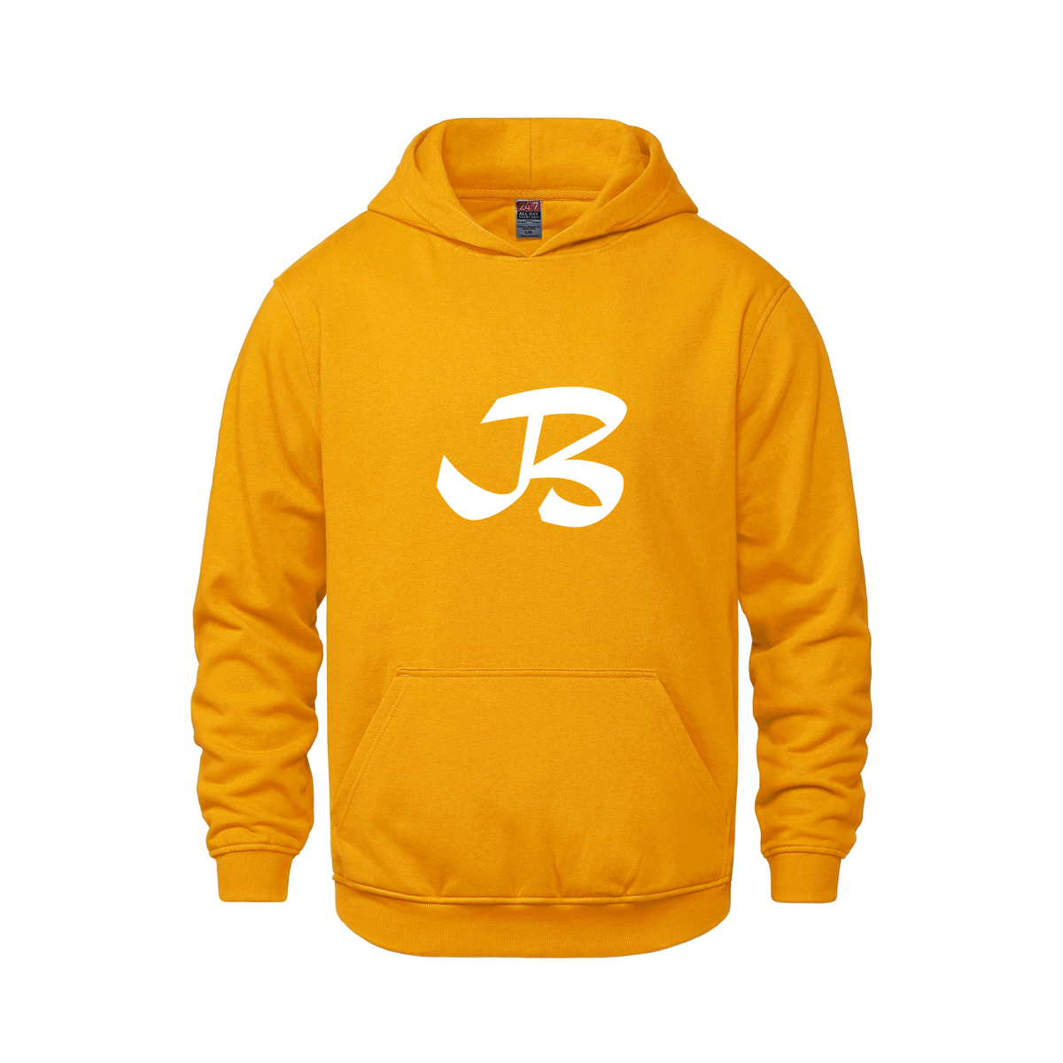 Alphabet B Hoodie 9 inch calligraphy White ink, Gold