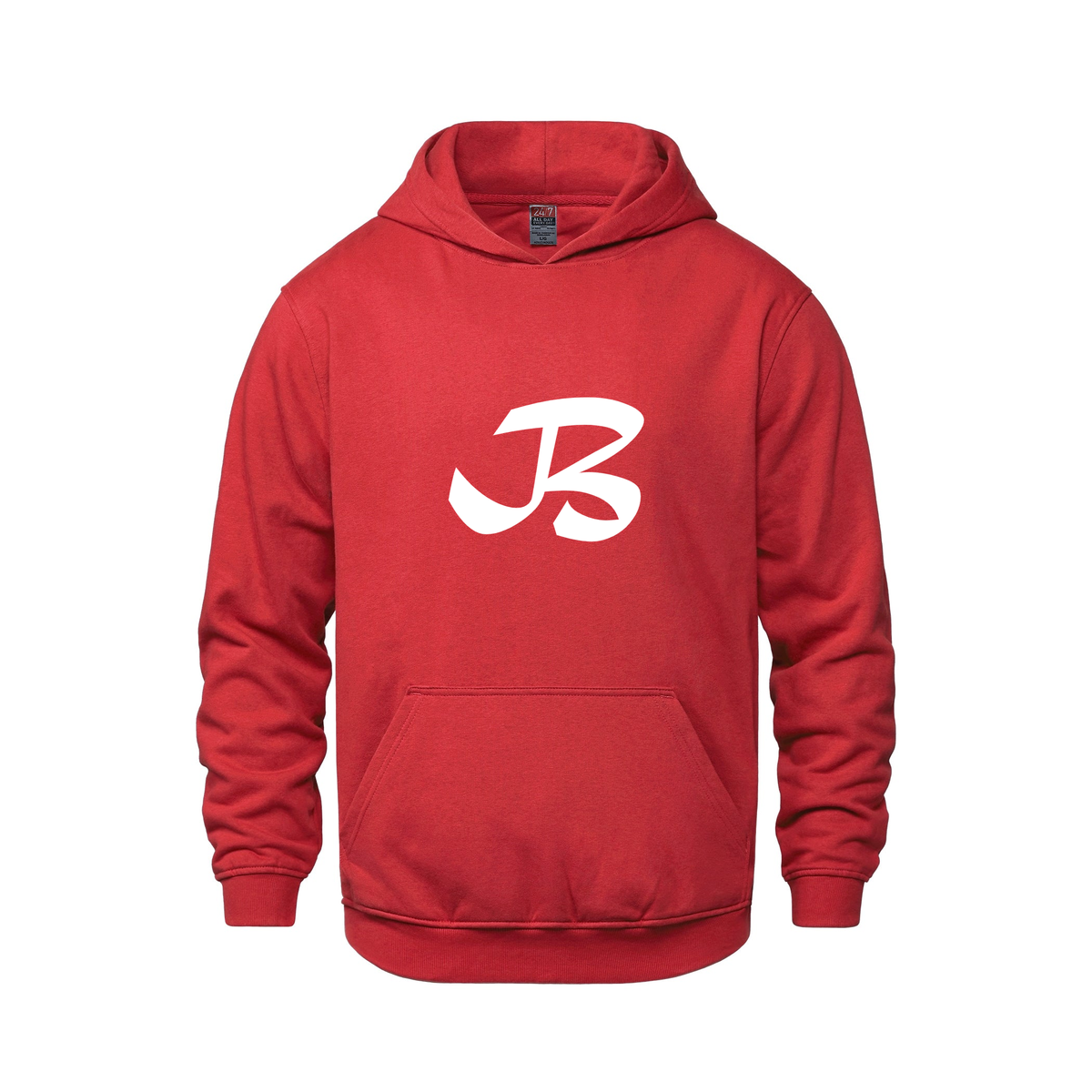 Alphabet B Hoodie 9 inch calligraphy White ink, Red
