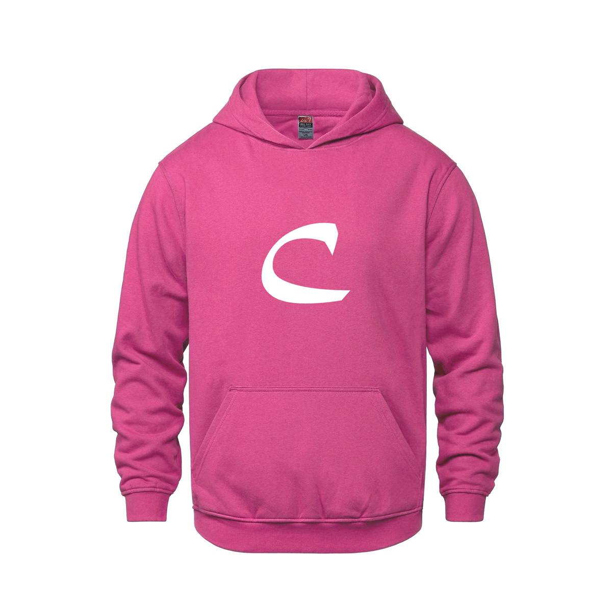Alphabet C Hoodie 9 inch calligraphy White ink, Heliconia