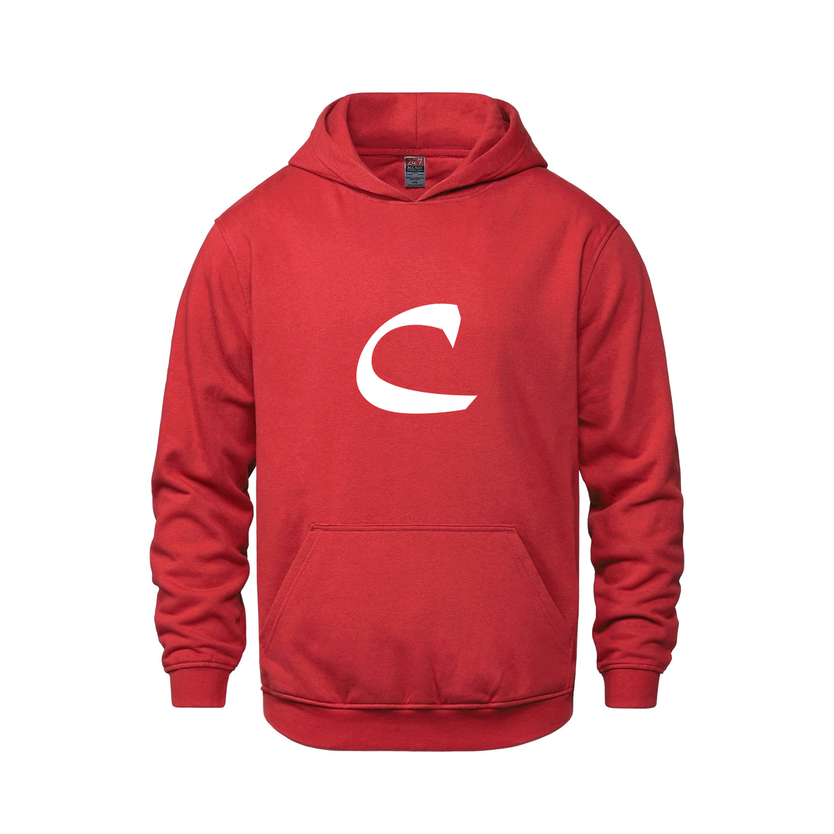Alphabet C Hoodie 9 inch calligraphy White ink, Red