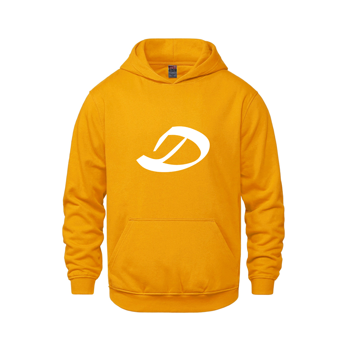 Alphabet D Hoodie 9 inch calligraphy White ink, Gold