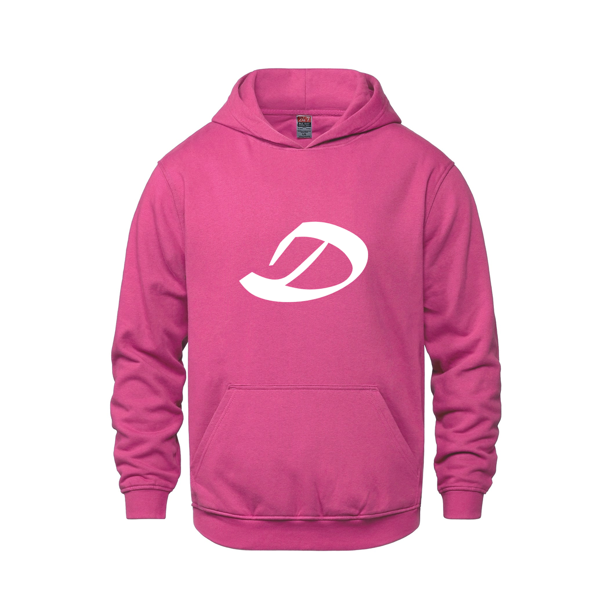 Alphabet D Hoodie 9 inch calligraphy White ink, Heliconia