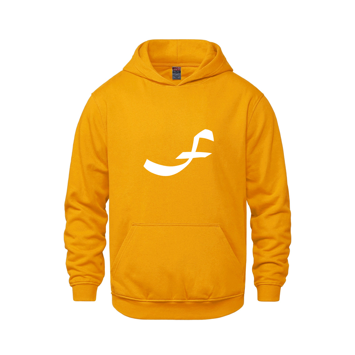 Alphabet F Hoodie 9 inch calligraphy White ink, Gold