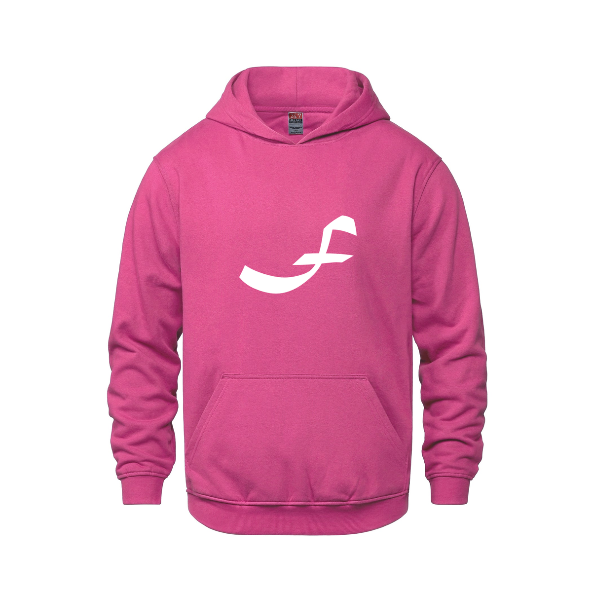 Alphabet F Hoodie 9 inch calligraphy White ink, Heliconia