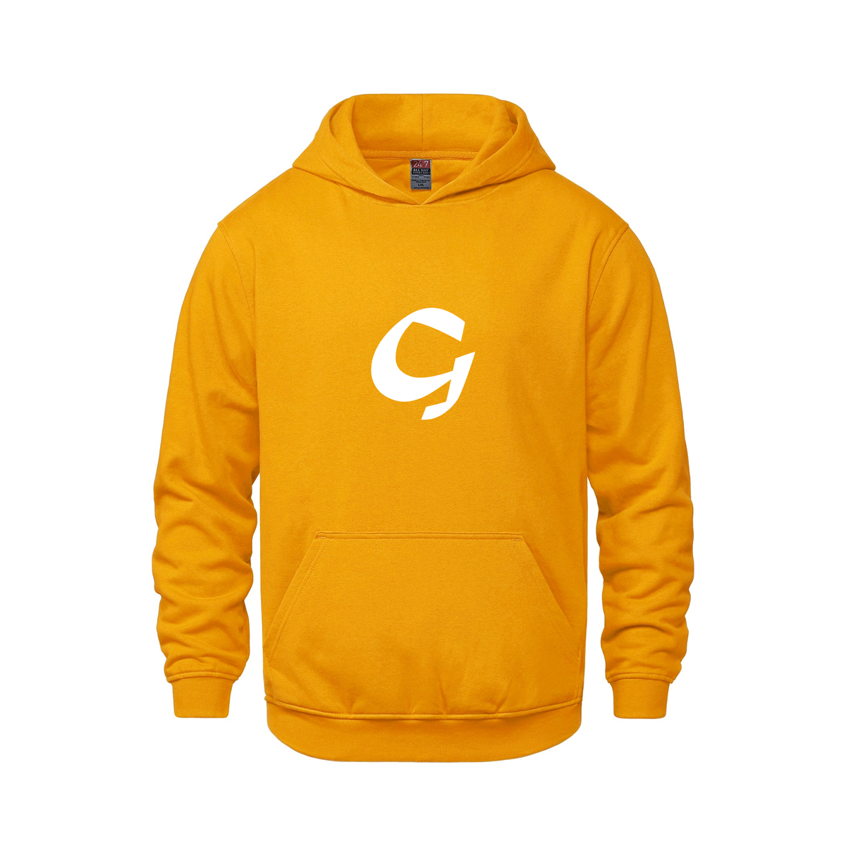 Alphabet G Hoodie 9 inch calligraphy White ink, Gold