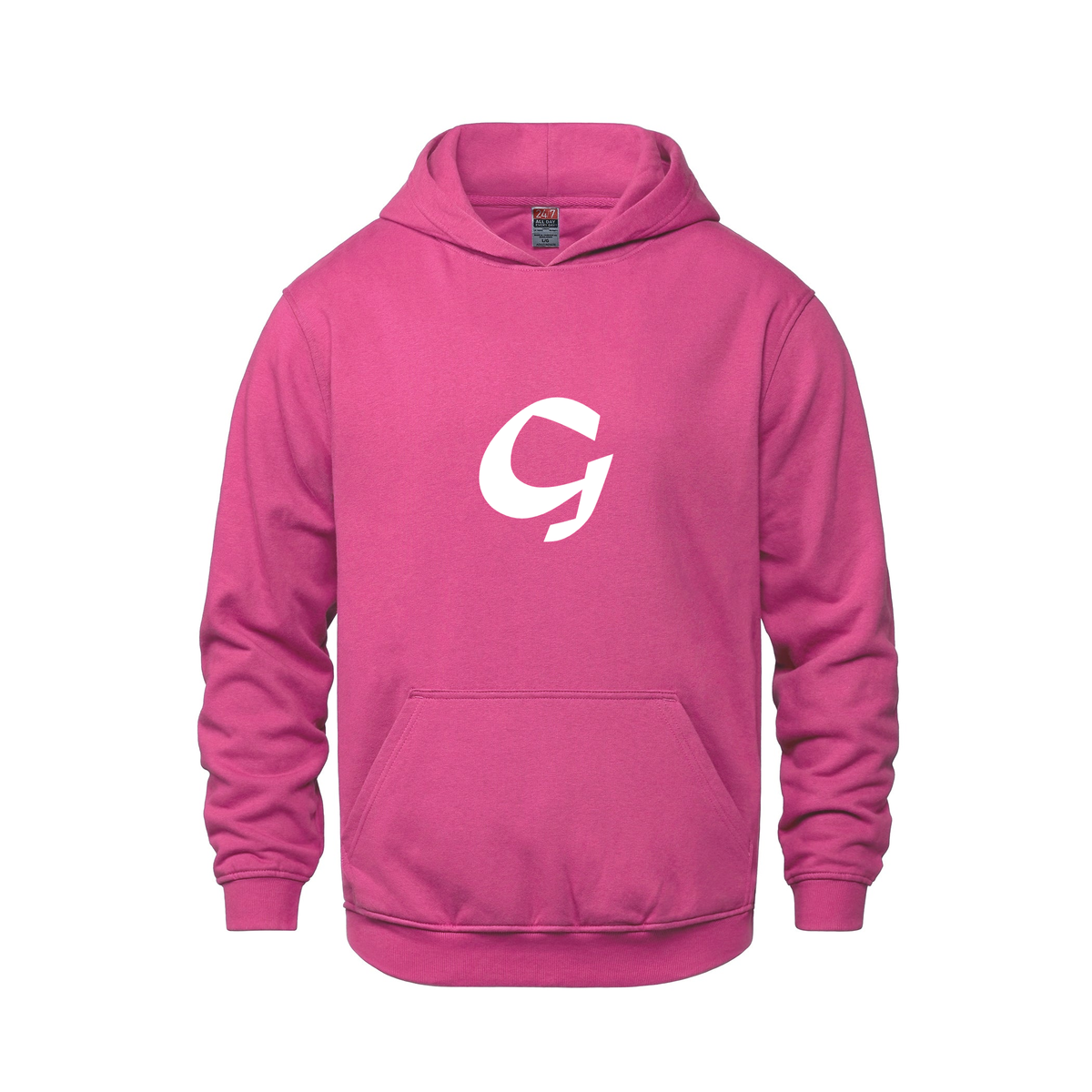 Alphabet G Hoodie 9 inch calligraphy White ink, Heliconia