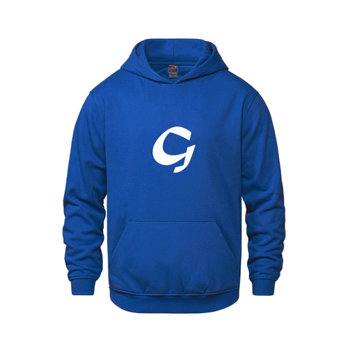 Alphabet G Hoodie 9 inch calligraphy White ink, Royal