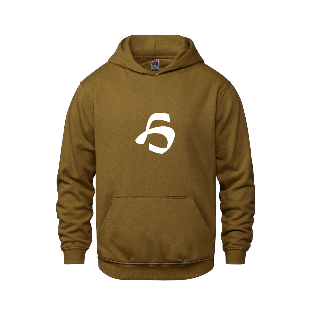 Alphabet H Hoodie 9 inch calligraphy White ink, Caramel