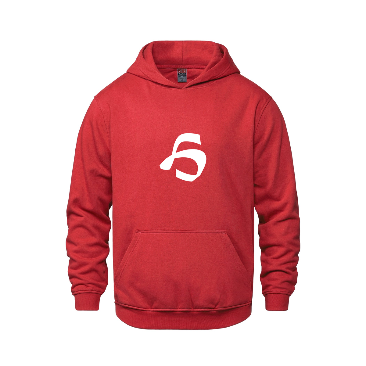 Alphabet H Hoodie 9 inch calligraphy White ink, Red