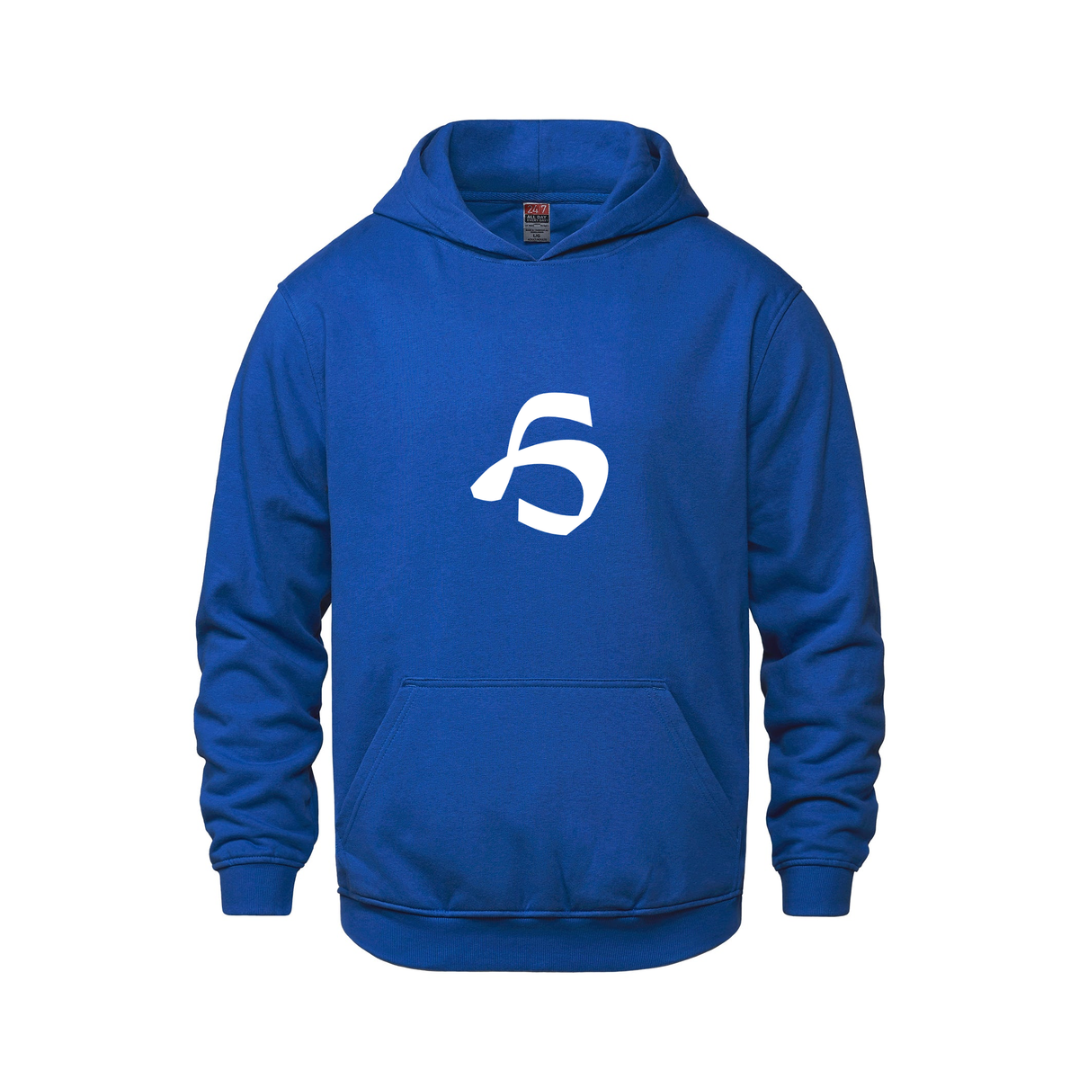 Alphabet H Hoodie 9 inch calligraphy White ink, Royal