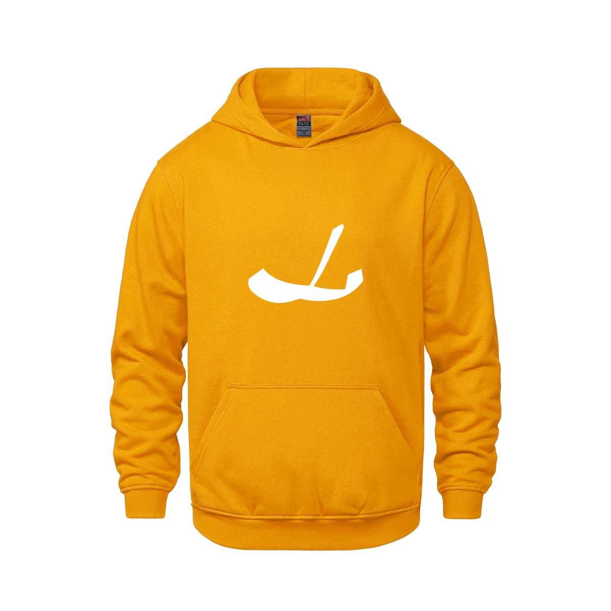 Alphabet L Hoodie 9 inch calligraphy White ink, Gold