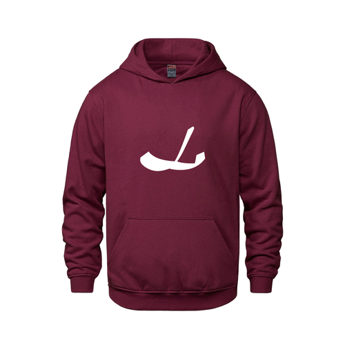 Alphabet L Hoodie 9 inch calligraphy White ink, Maroon