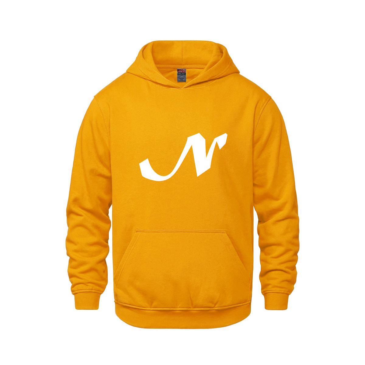 Alphabet N Hoodie 9 inch calligraphy White ink, Gold