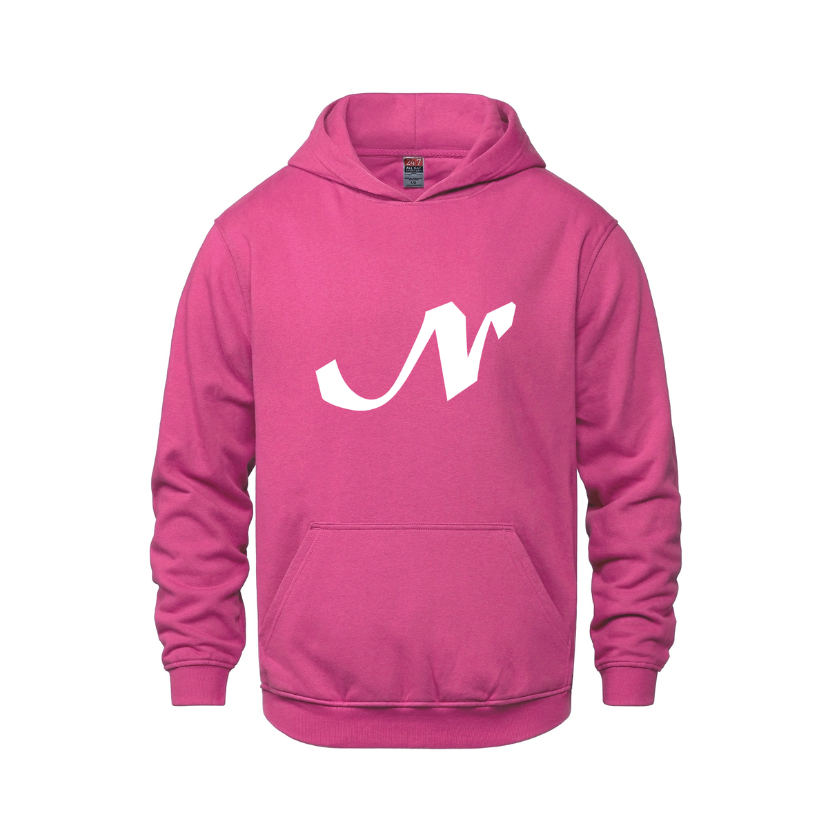 Alphabet N Hoodie 9 inch calligraphy White ink, Heliconia
