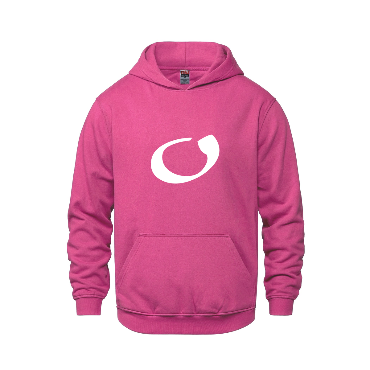 Alphabet O Hoodie 9 inch calligraphy White ink, Heliconia
