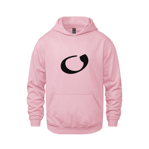 Alphabet O Hoodie 9 inch calligraphy Black ink, Pink