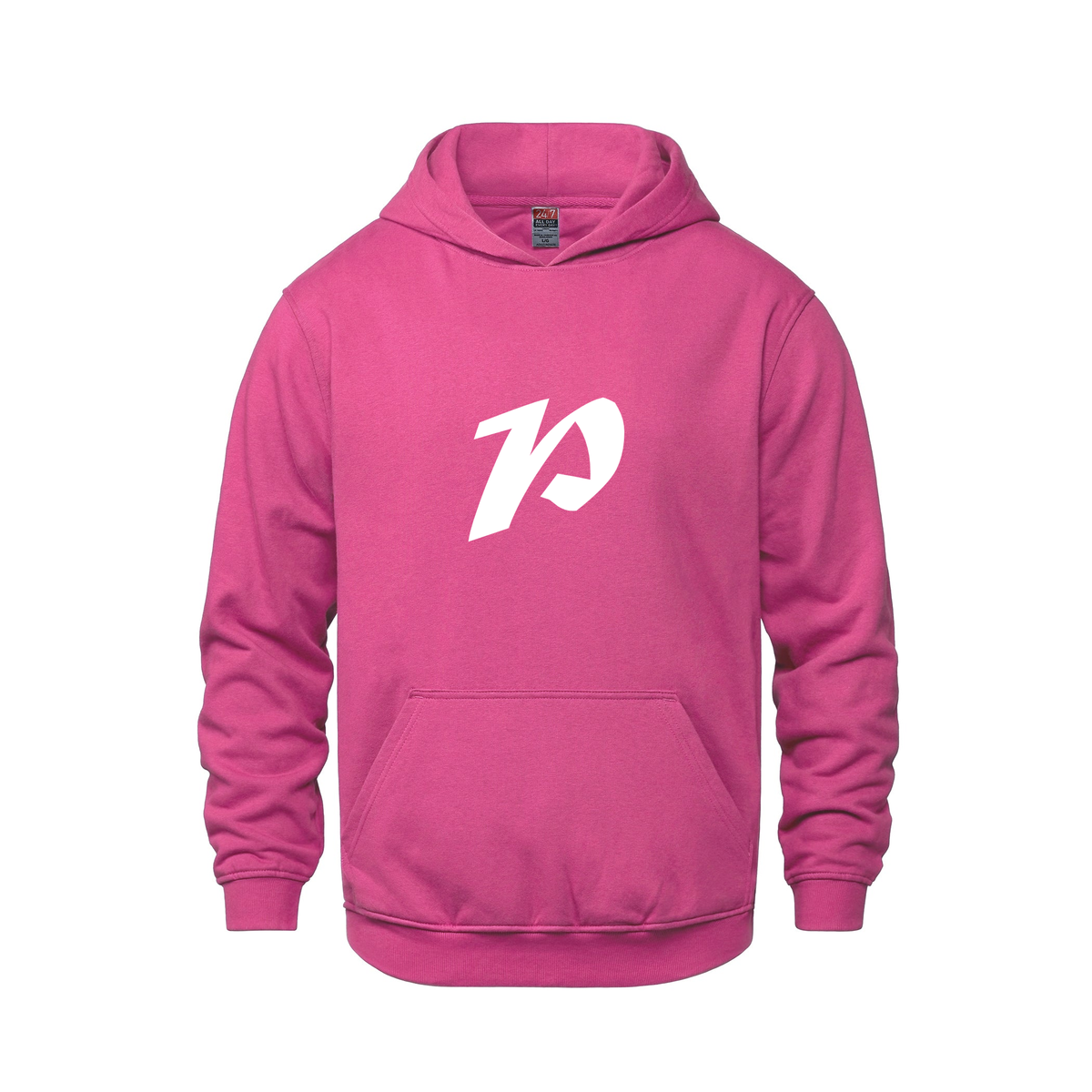 Alphabet P Hoodie 9 inch calligraphy White ink, Heliconia