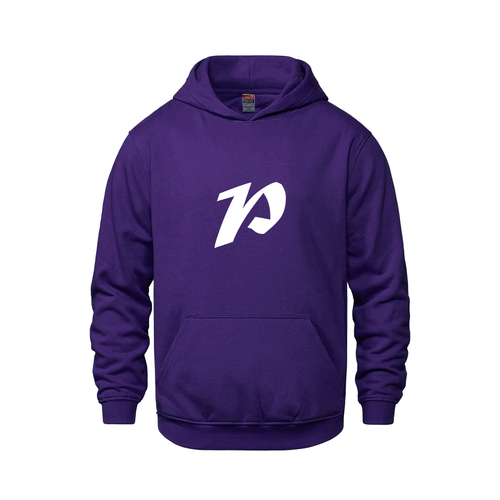 Alphabet P Hoodie 9 inch calligraphy White ink, Purple