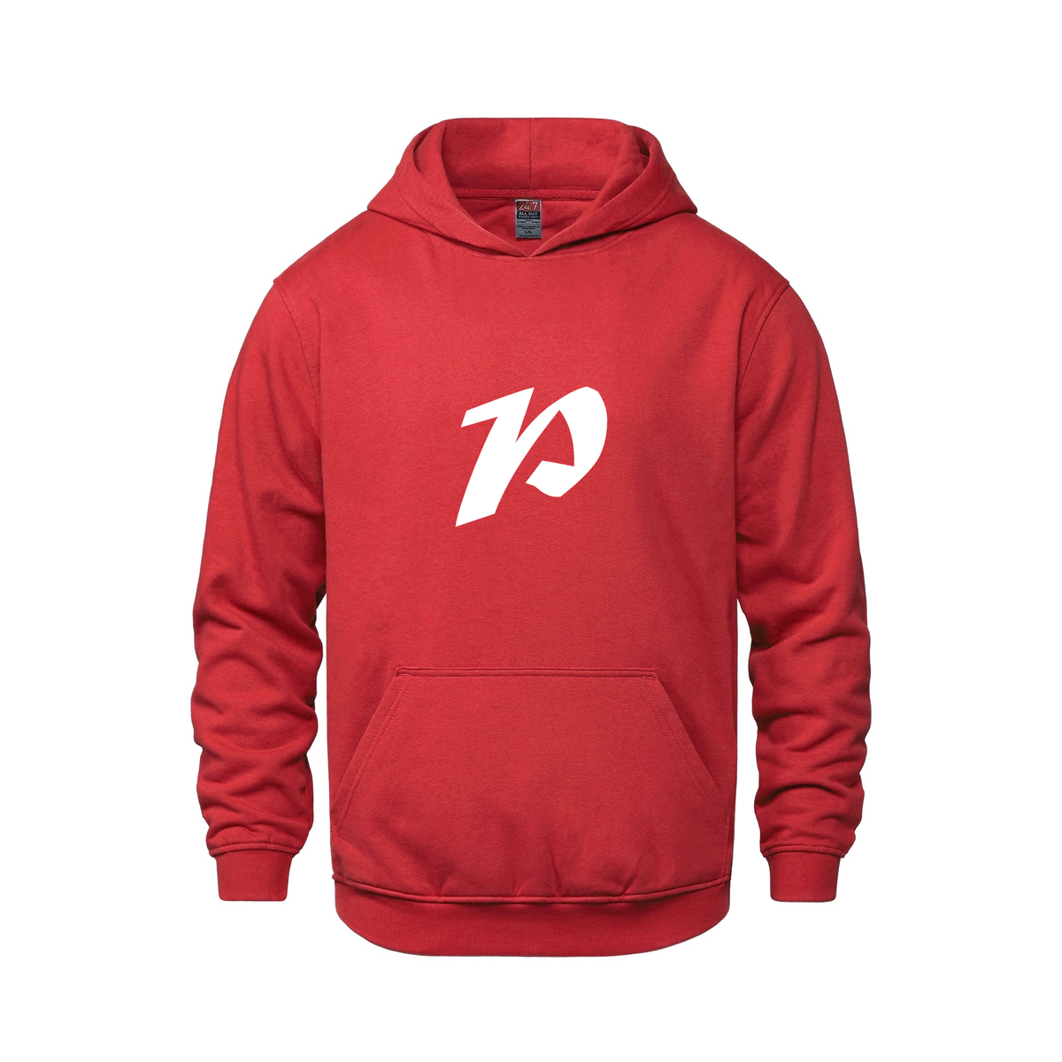 Alphabet P Hoodie 9 inch calligraphy White ink, Red