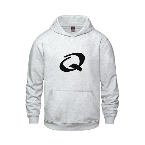 Alphabet Q Hoodie 9 inch calligraphy Black ink, Ash