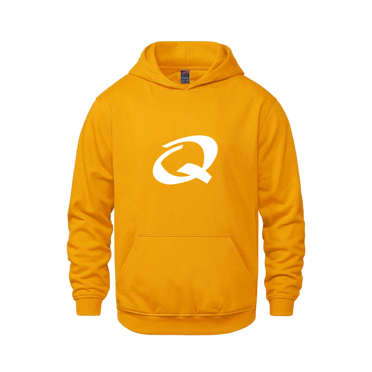 Alphabet Q Hoodie 9 inch calligraphy White ink, Gold