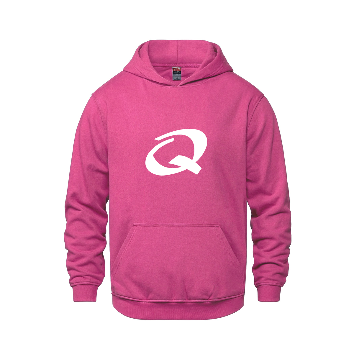 Alphabet Q Hoodie 9 inch calligraphy White ink, Heliconia