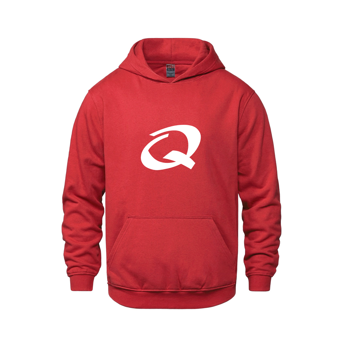 Alphabet Q Hoodie 9 inch calligraphy White ink, Red