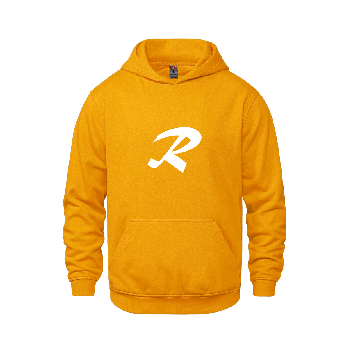 Alphabet R Hoodie 9 inch calligraphy White ink, Gold