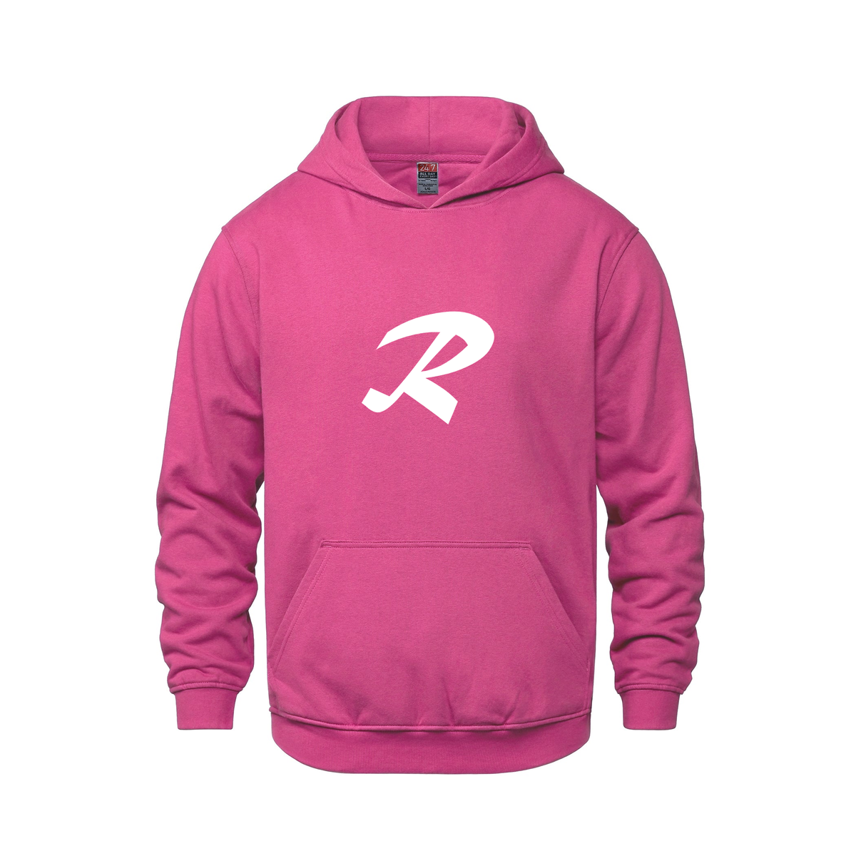 Alphabet R Hoodie 9 inch calligraphy White ink, Heliconia