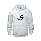 Alphabet S Hoodie 9 inch calligraphy Black ink, Ash