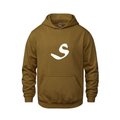 Alphabet S Hoodie 9 inch calligraphy White ink, Caramel