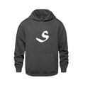 Alphabet S Hoodie 9 inch calligraphy White ink, Charcoal