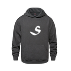 Alphabet S Hoodie 9 inch calligraphy White ink, Charcoal