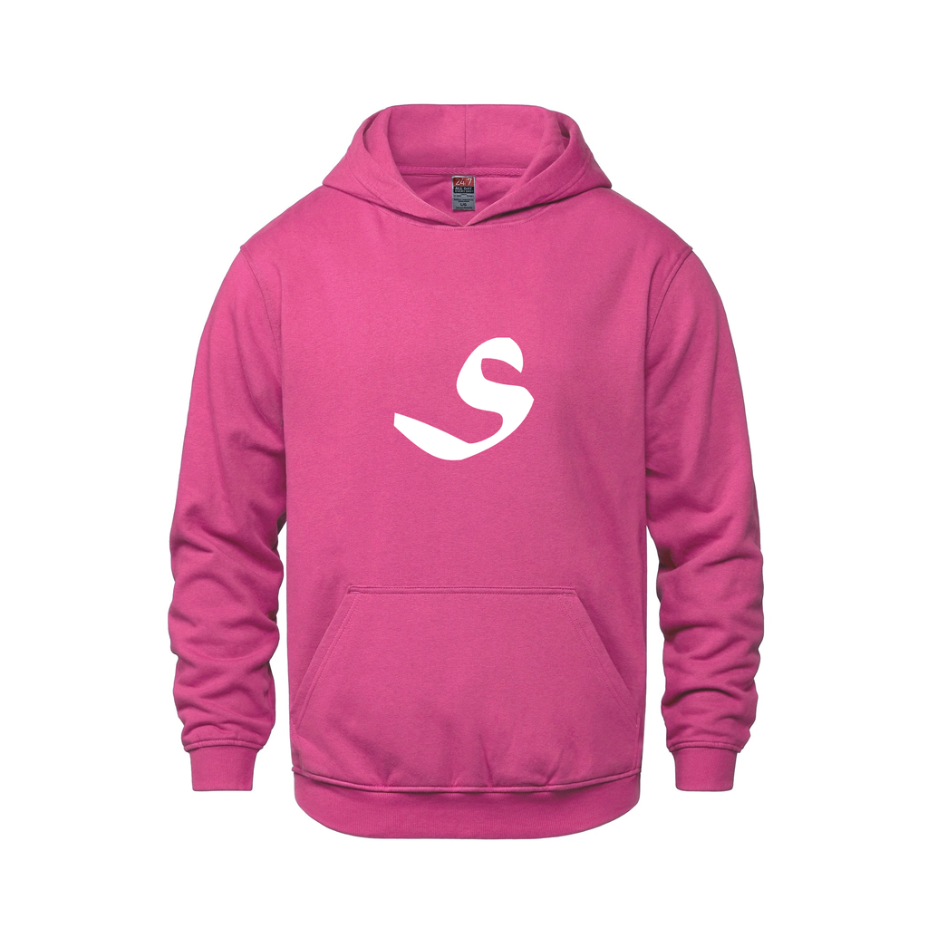 Alphabet S Hoodie 9 inch calligraphy White ink, Heliconia