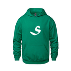 Alphabet S Hoodie 9 inch calligraphy White ink, Kelly Green