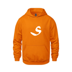 Alphabet S Hoodie 9 inch calligraphy White ink, Orange