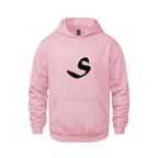 Alphabet S Hoodie 9 inch calligraphy Black ink, Pink