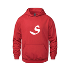 Alphabet S Hoodie 9 inch calligraphy White ink, Red