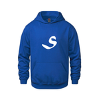 Alphabet S Hoodie 9 inch calligraphy White ink, Royal