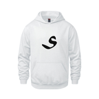 Alphabet S Hoodie 9 inch calligraphy Black ink, White